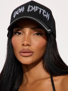 Von Dutch Black Rhinestone Drip Trucker Hat In Black